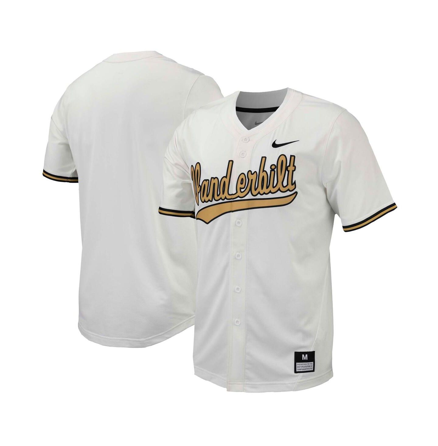 Мужской топ Nike White Vanderbilt Commodores Replica Full-Button Baseball Jersey — фото 1