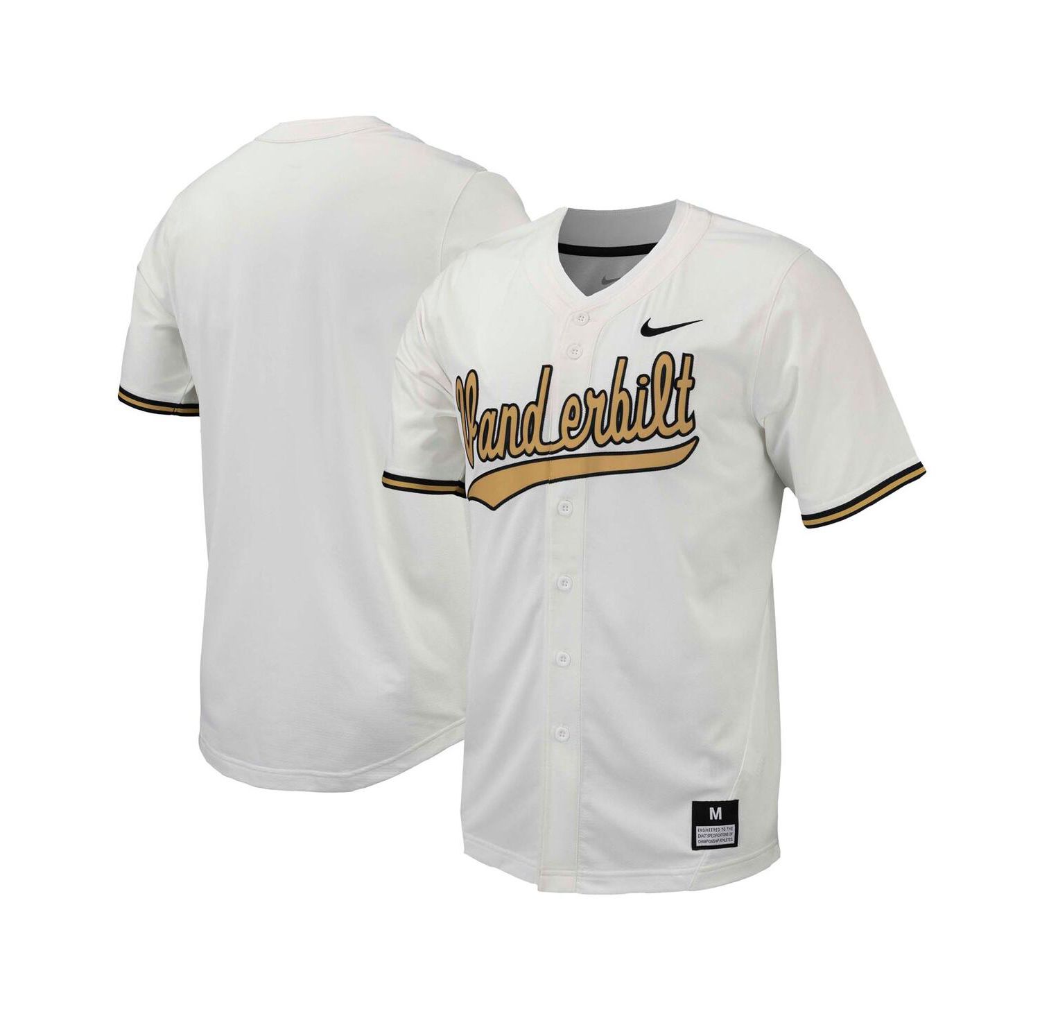 Men's White Vanderbilt Commodores Replica Full-Button Baseball Jersey