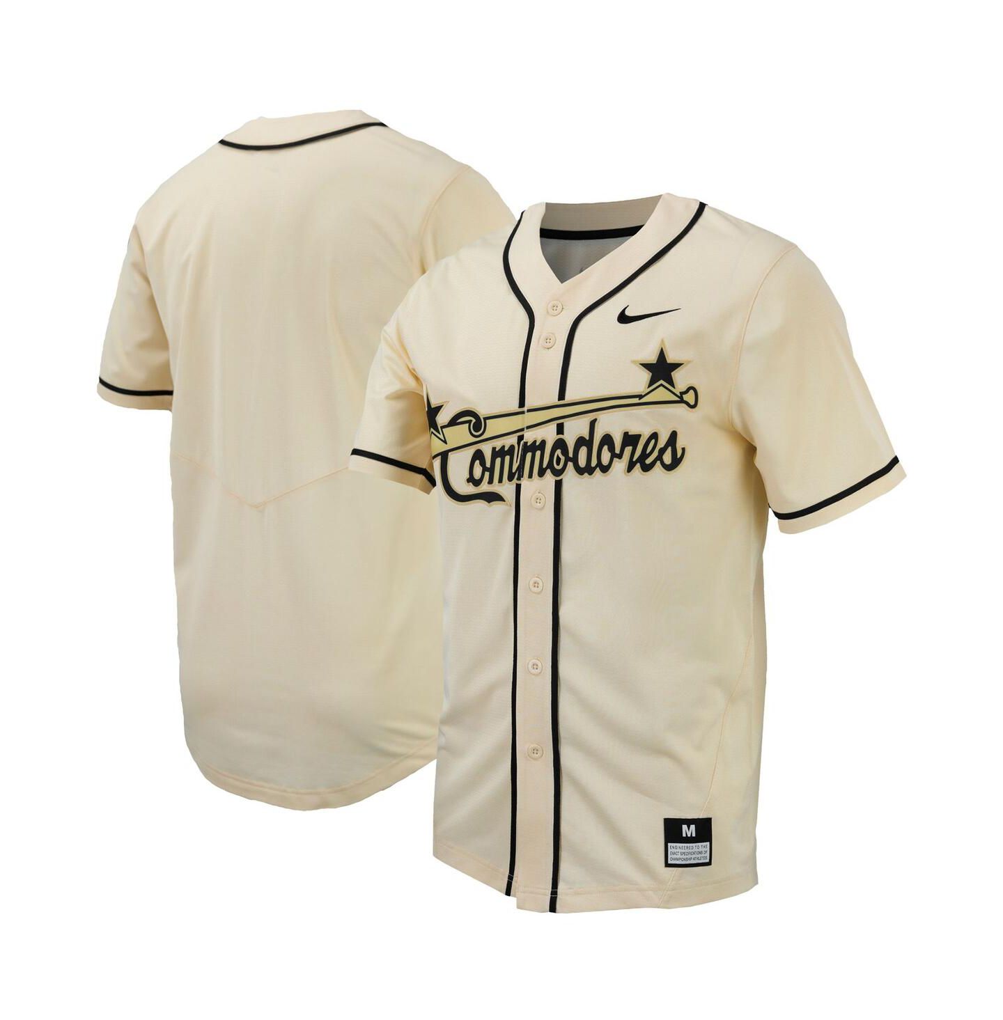 Мужской топ Nike Natural Vanderbilt Commodores Replica Full-Button Baseball Jersey — фото 1