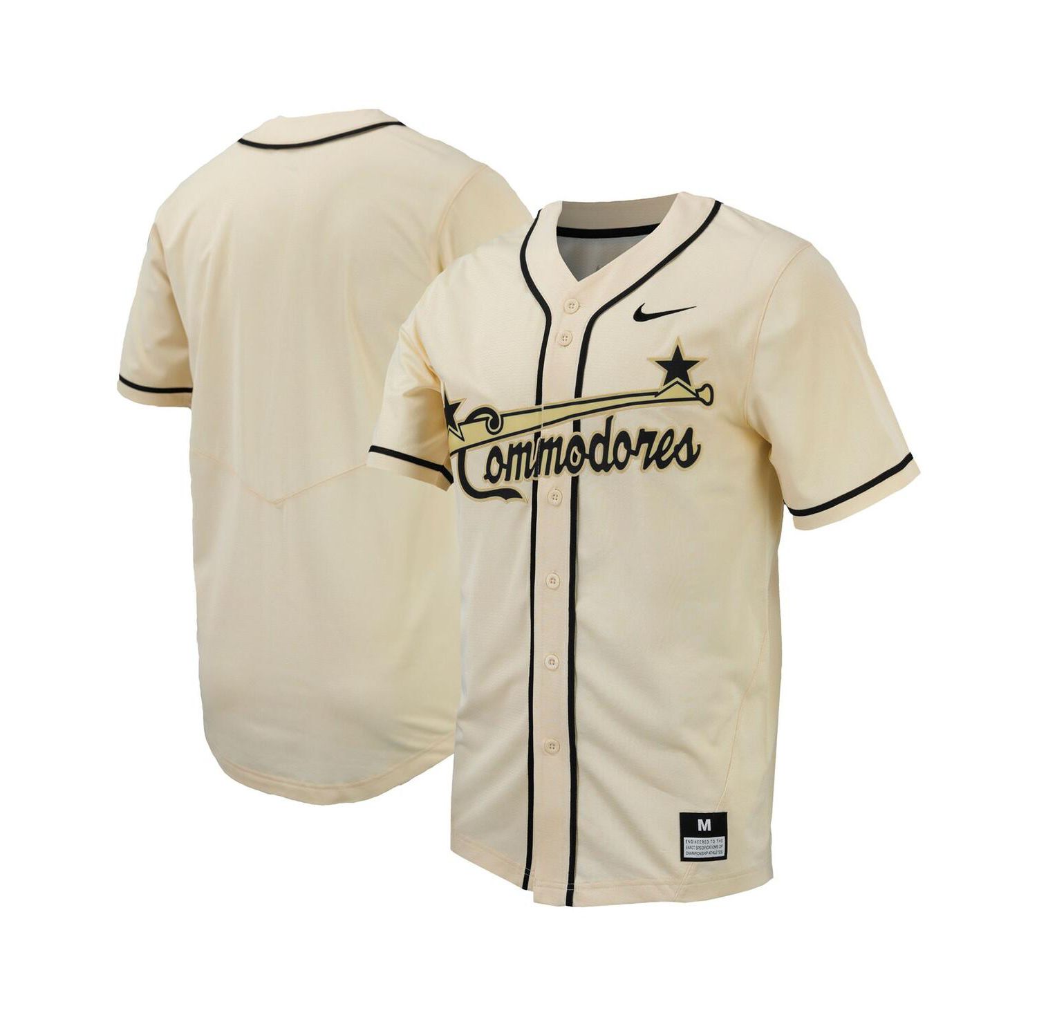Men's Natural Vanderbilt Commodores Replica Full-Button Baseball Jersey