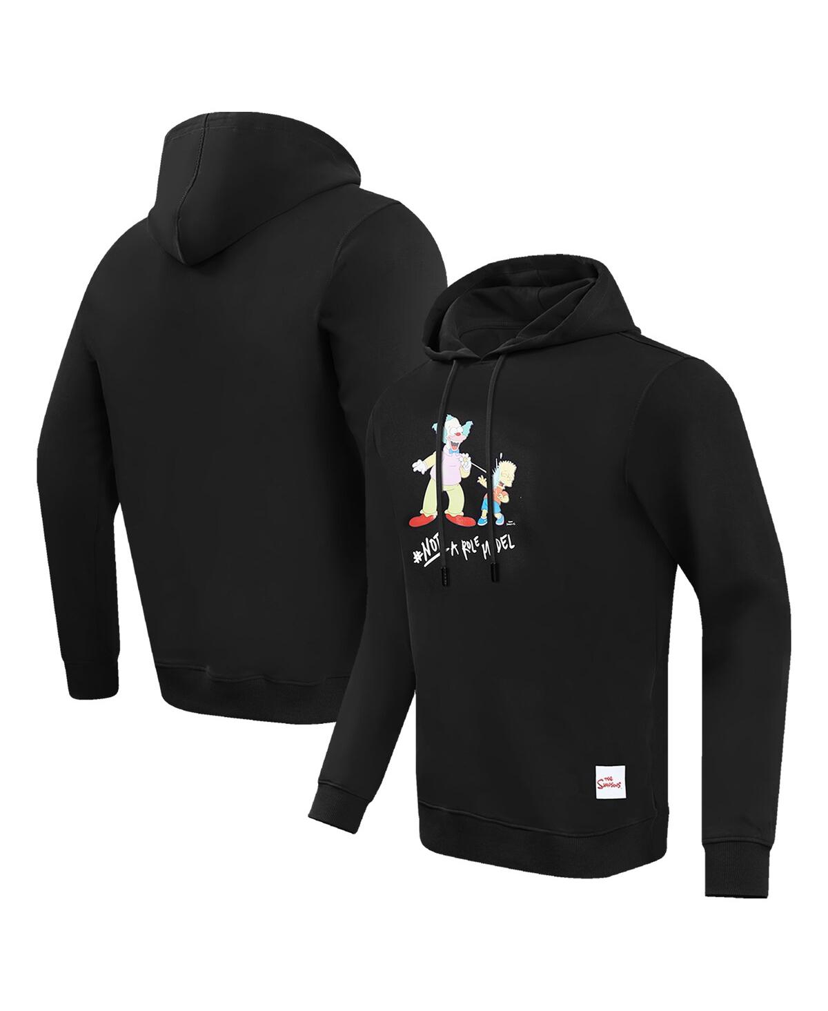Shop Freeze Max Men's  Black The Simpsons Krusty Not A Role Model Pullover Hoodie