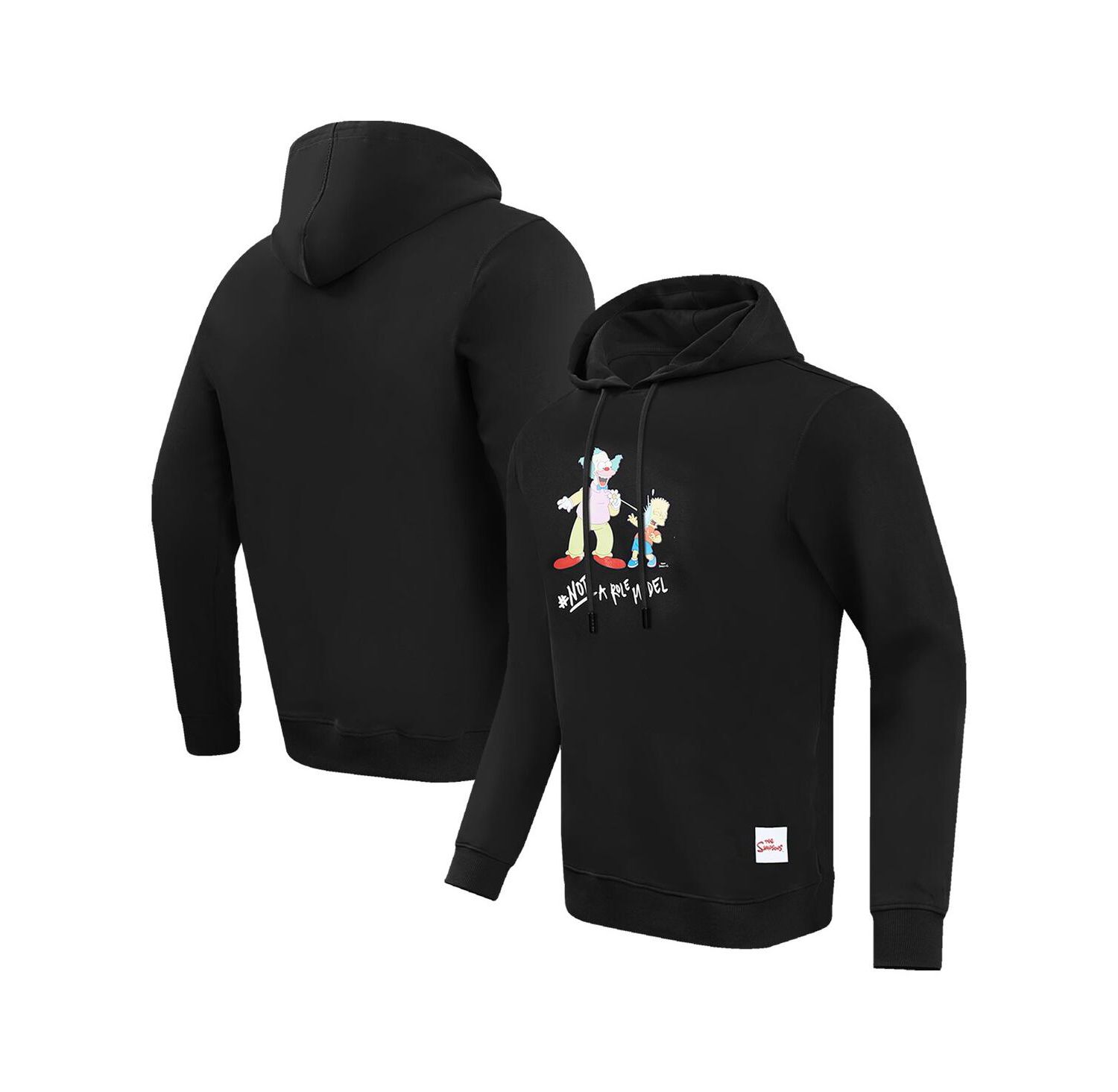 Men's Black The Simpsons Krusty Not A Role Model Pullover Hoodie