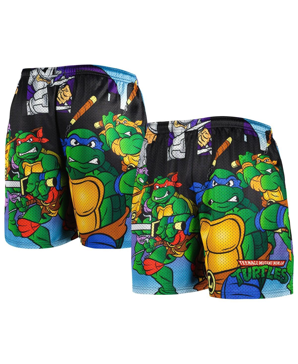Shop Chalk Line Men's  Black Teenage Mutant Ninja Turtles Vs. Shredder Shorts