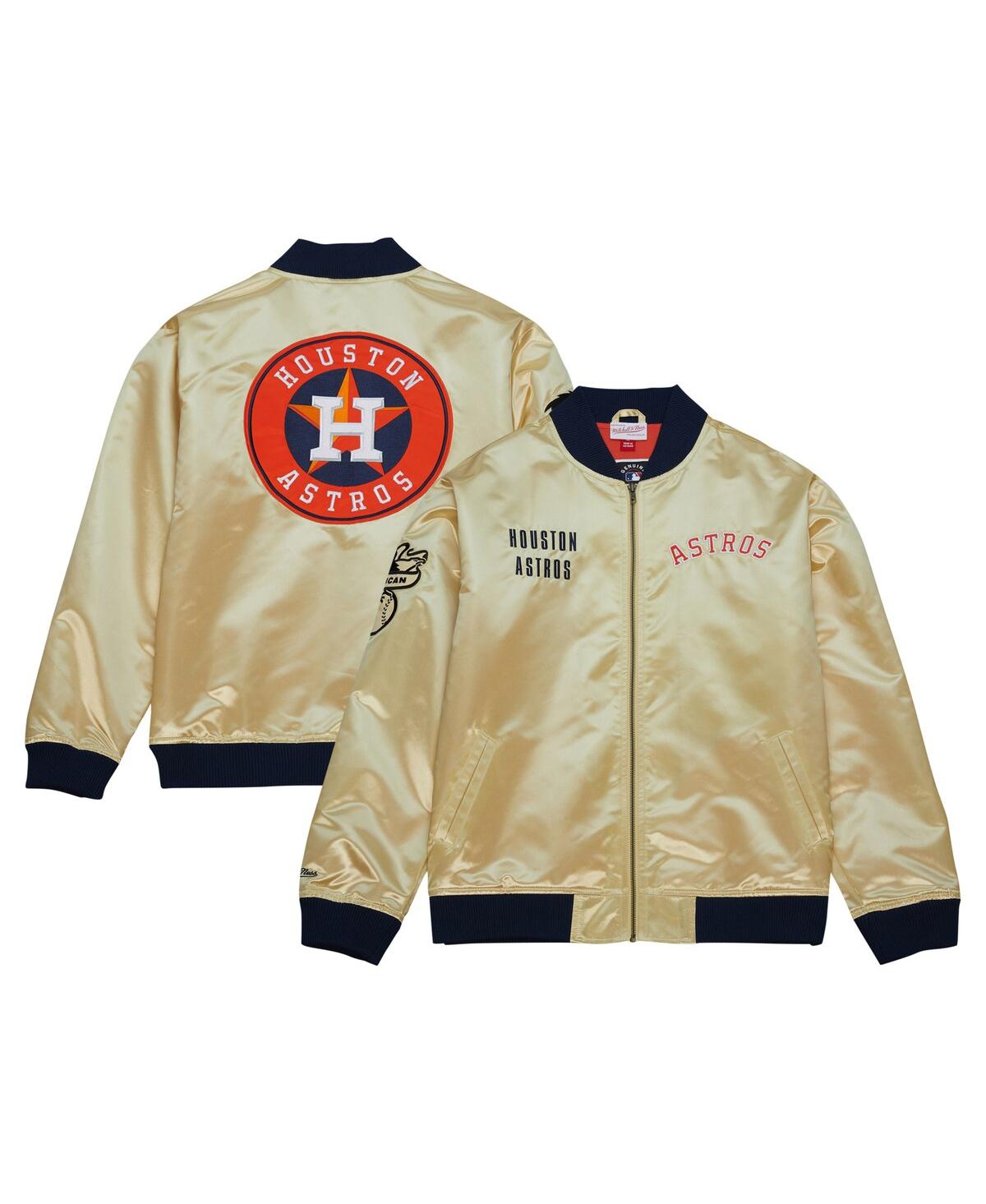 Shop Mitchell & Ness Men's  Gold Houston Astros Og 2.0 Lightweight Satin Full-zip Jacket