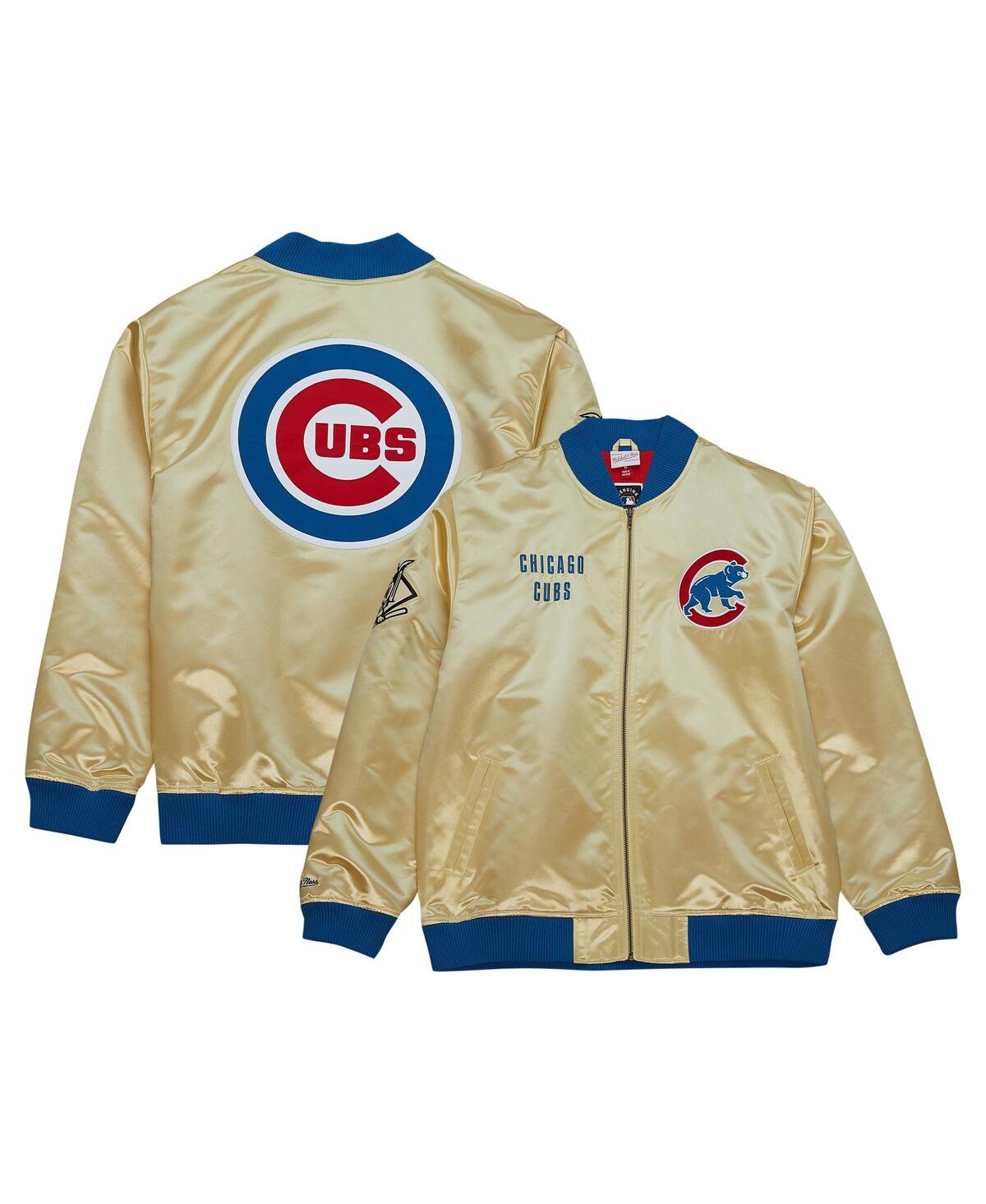 Shop Mitchell & Ness Men's  Gold Chicago Cubs Og 2.0 Lightweight Satin Full-zip Jacket