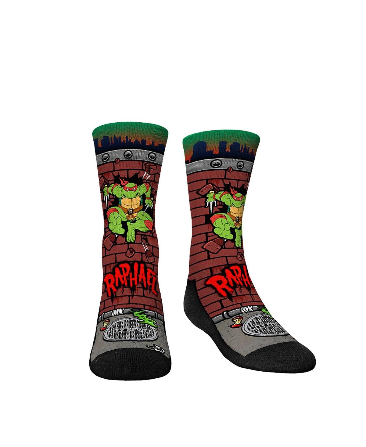 Shop Rock 'em Youth Boys And Girls  Socks Teenage Mutant Ninja Turtles Raphael Breakout Crew Socks In Multi