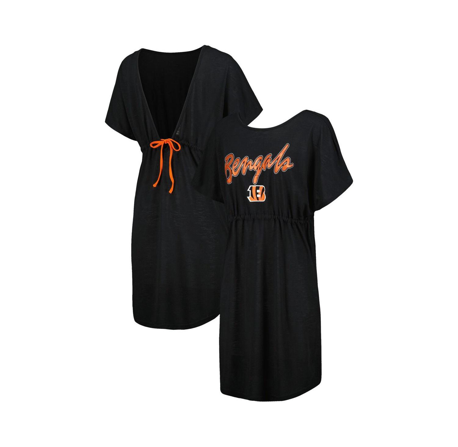 Women's Black Cincinnati Bengals Versus Swim Coverup