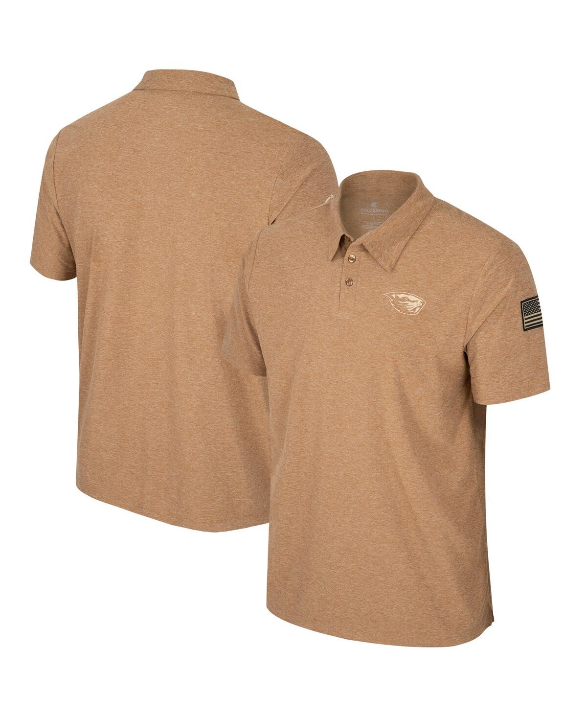 Men's Colosseum Khaki Oregon State Beavers Oht Military-Inspired Appreciation Cloud Jersey Desert Polo Shirt - Khaki