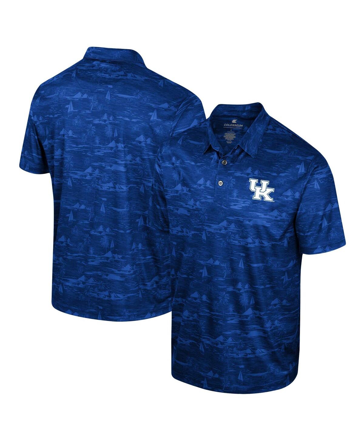 Men's Colosseum Royal Kentucky Wildcats Daly Print Polo Shirt - Royal