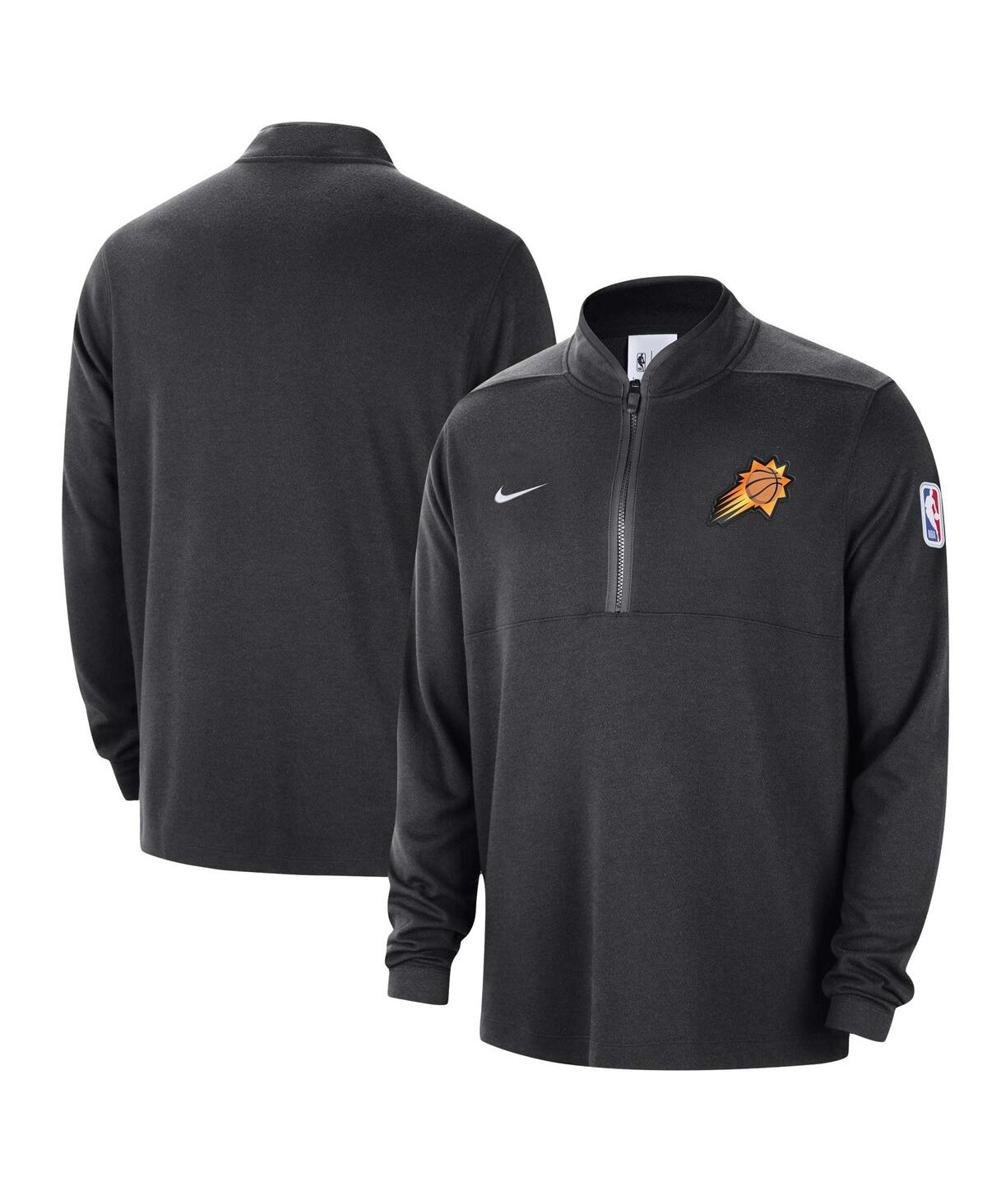 Shop Nike Men's  Black Phoenix Suns Authentic Performance Half-zip Jacket