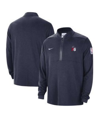 Men s Nike Navy Philadelphia 76ers Authentic Performance Half Zip Jacket Macy s