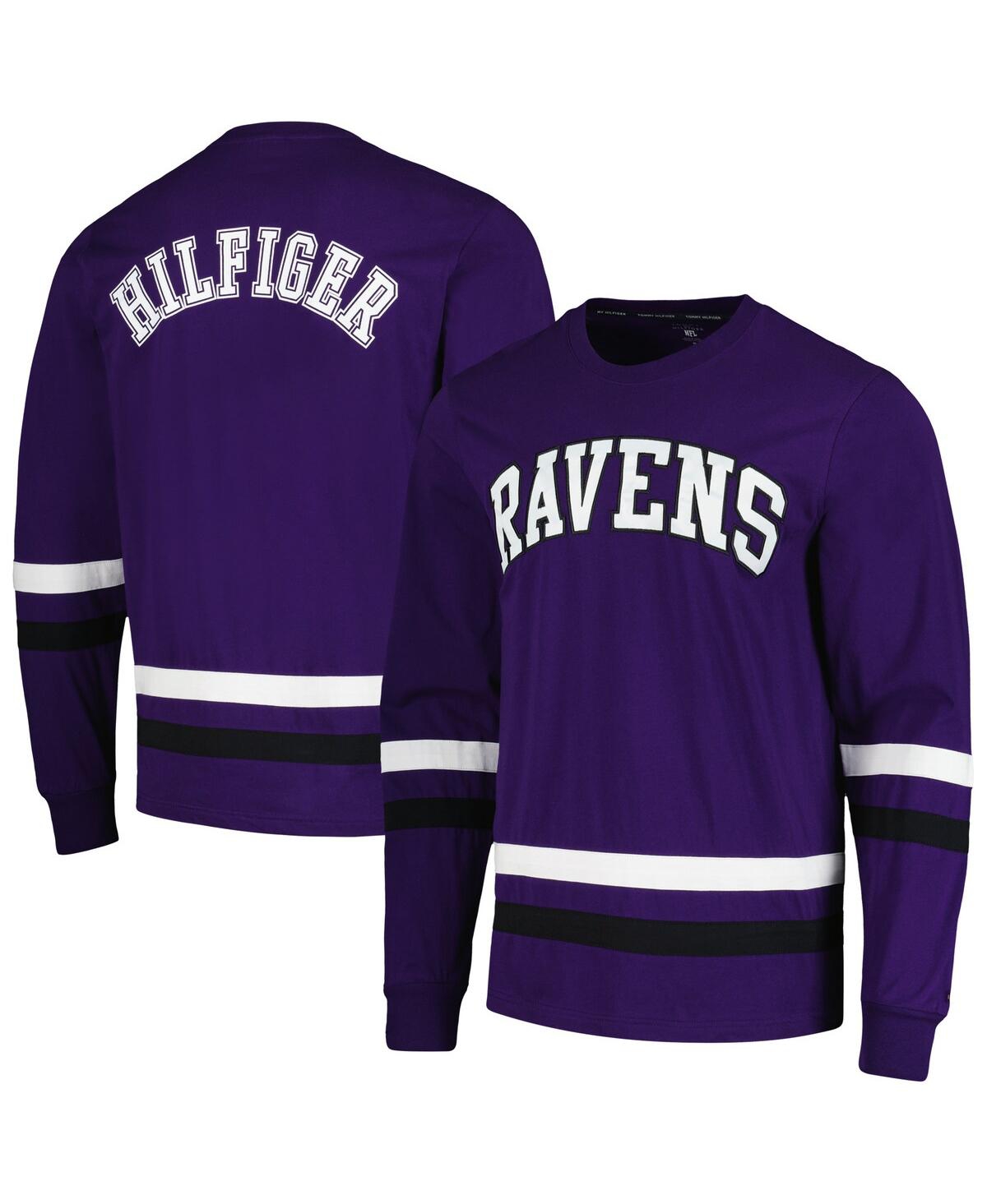 Shop Tommy Hilfiger Men's  Purple, Black Baltimore Ravens Nolan Long Sleeve T-shirt In Purple,black