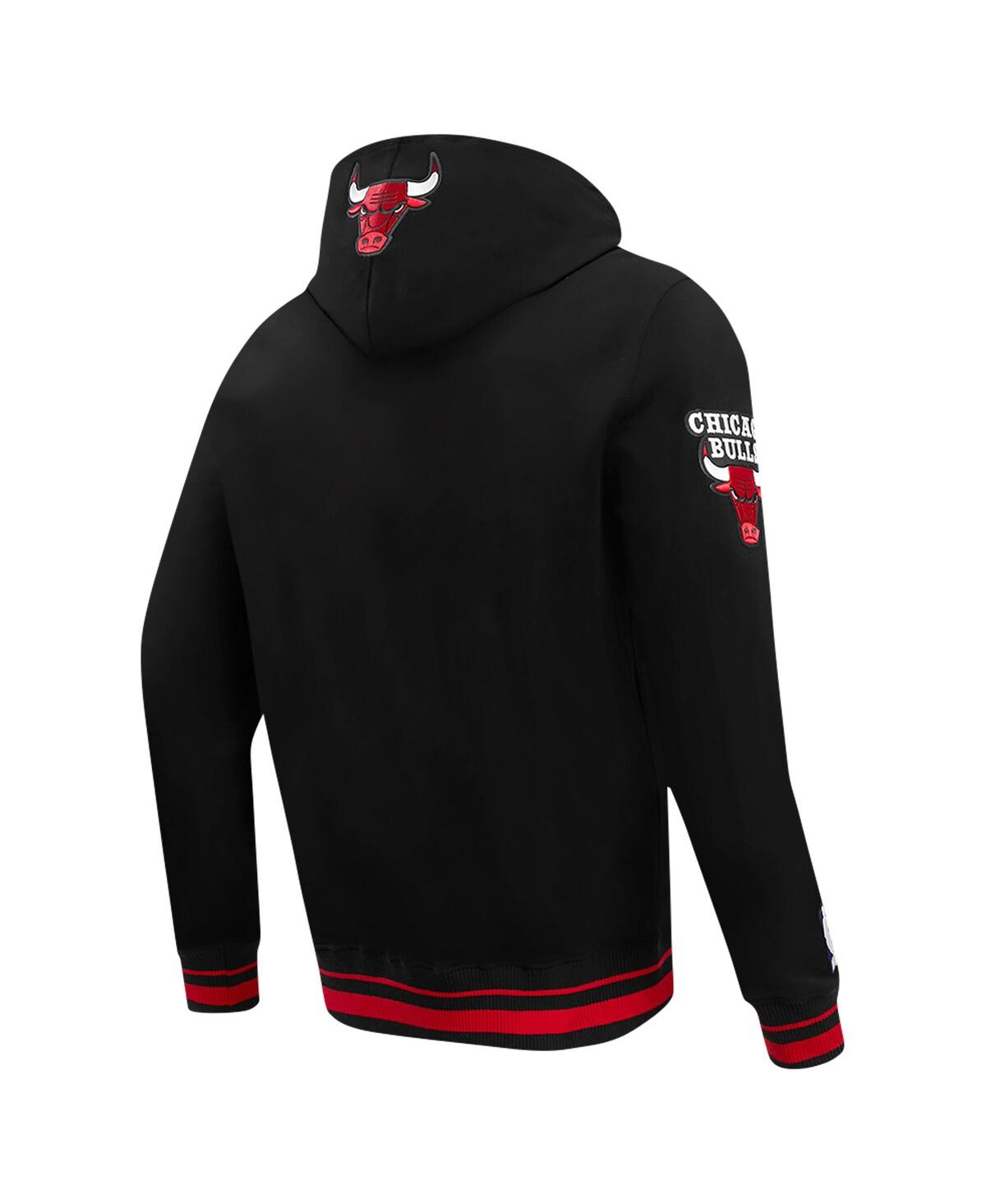 Pro Standard Black Chicago Bulls Script Tail Pullover Hoodie In Black