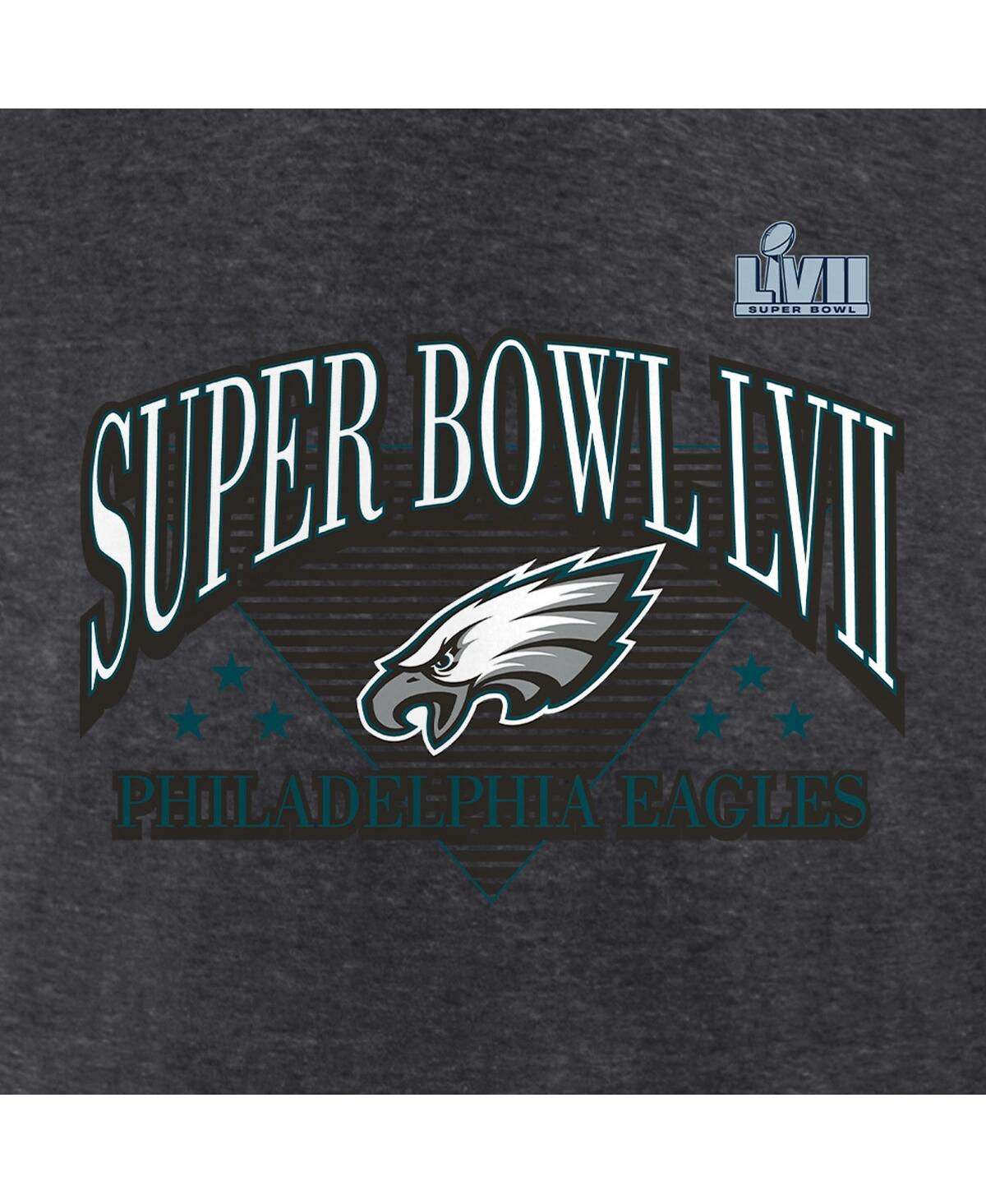 Men's FanaticsPhiladelphia Eagles Super Bowl Lvii Tri-Blend Triangle Strategy T-shirt - Heather Charcoal