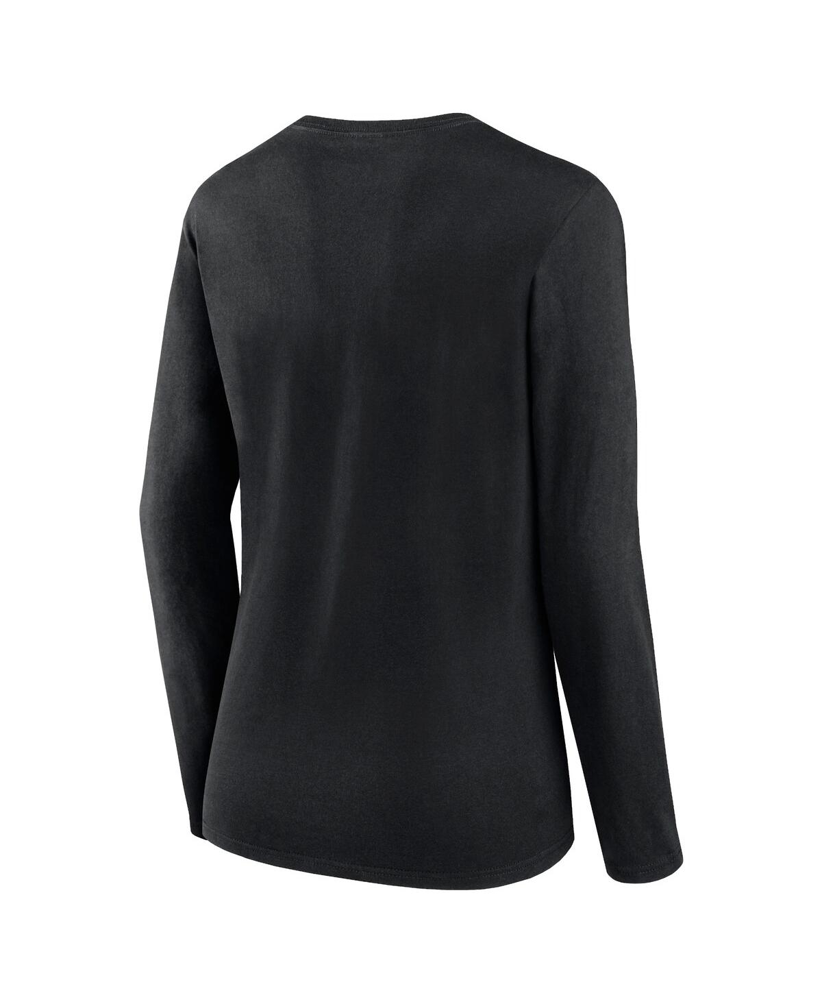 Shop Fanatics Women's  Black Pittsburgh Steelers Plus Size Foiled Play Long Sleeve T-shirt