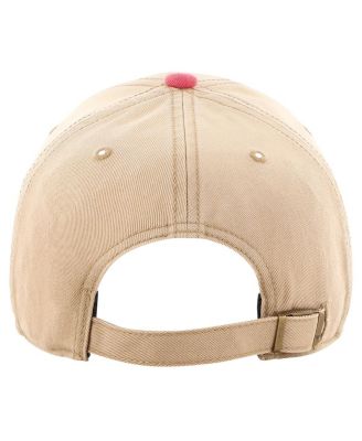 Men's Khaki, Red Distressed New Jersey Devils Dusted Sedgwick MVP Adjustable Hat