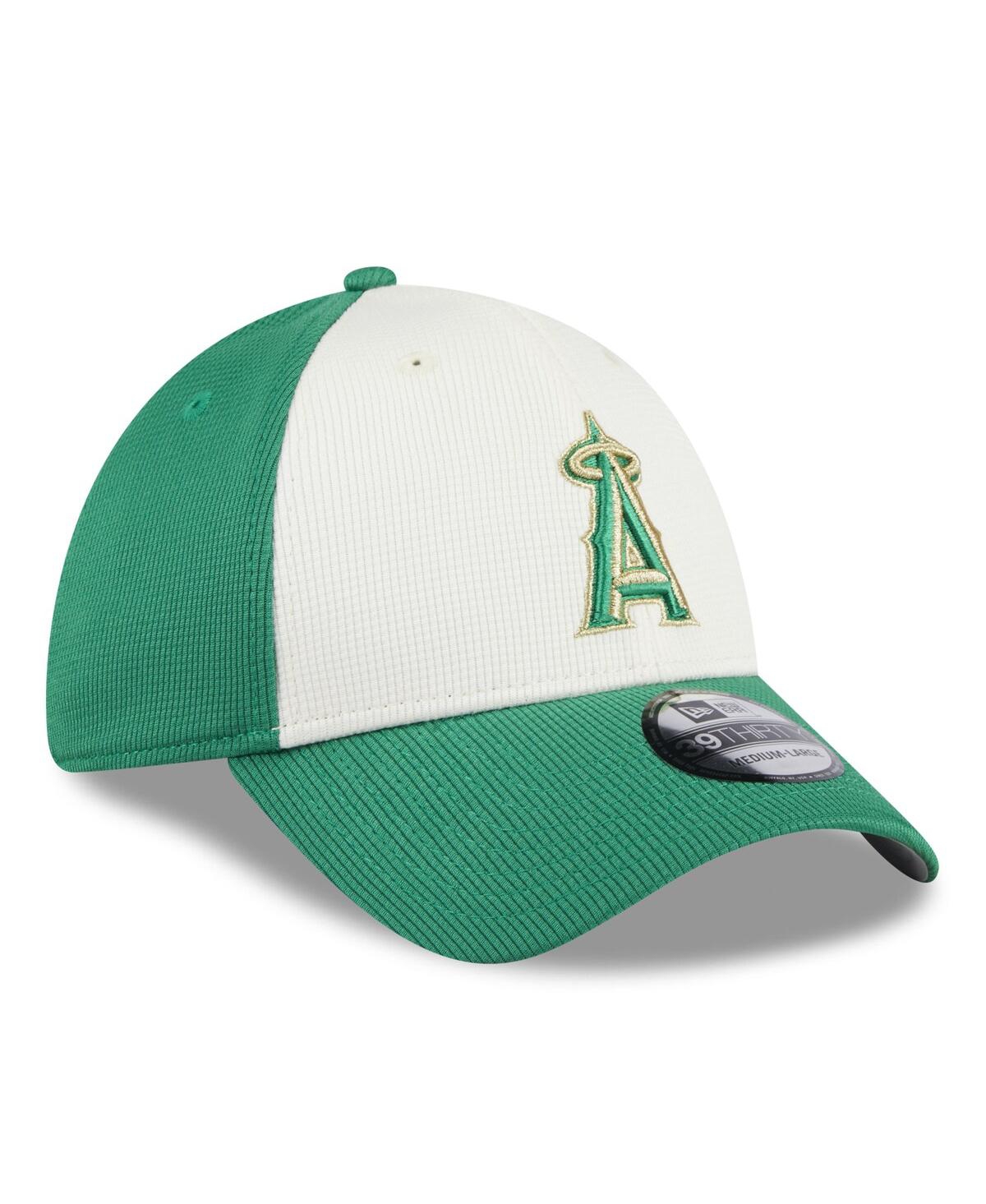 Shop New Era Men's  White, Green Los Angeles Angels 2024 St. Patrick's Day 39thirty Flex Fit Hat In White,green