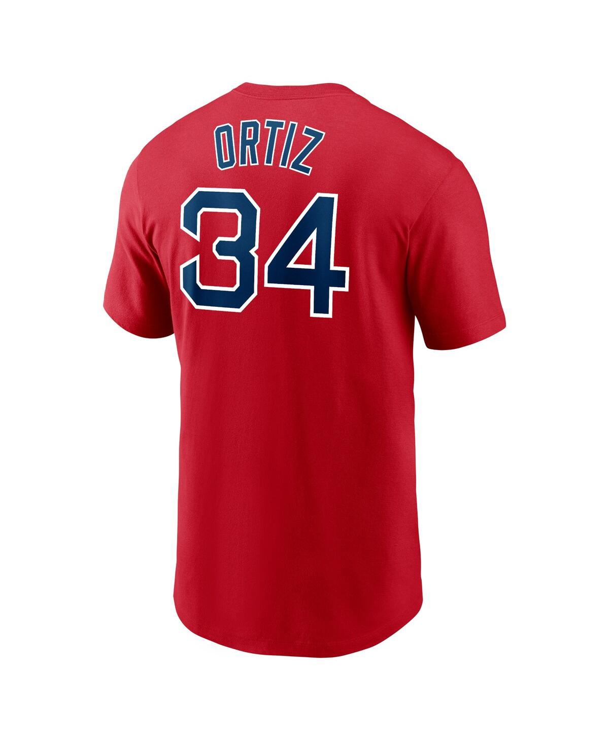 Shop Nike Men's  David Ortiz Red Boston Red Sox Name And Number T-shirt