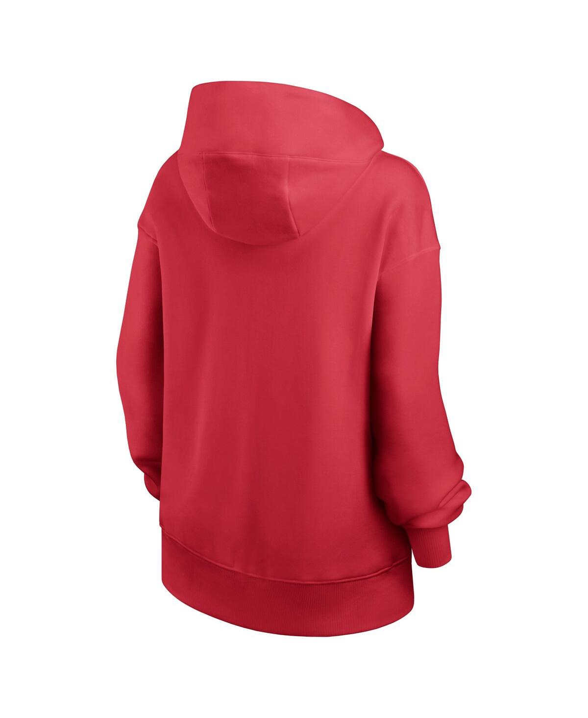 Shop Nike Women's  Red Barcelona Drac Pack Oversized Phoenix Fleece Pullover Hoodie