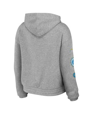 Women's Heather Gray Los Angeles Chargers Full-Zip Hoodie