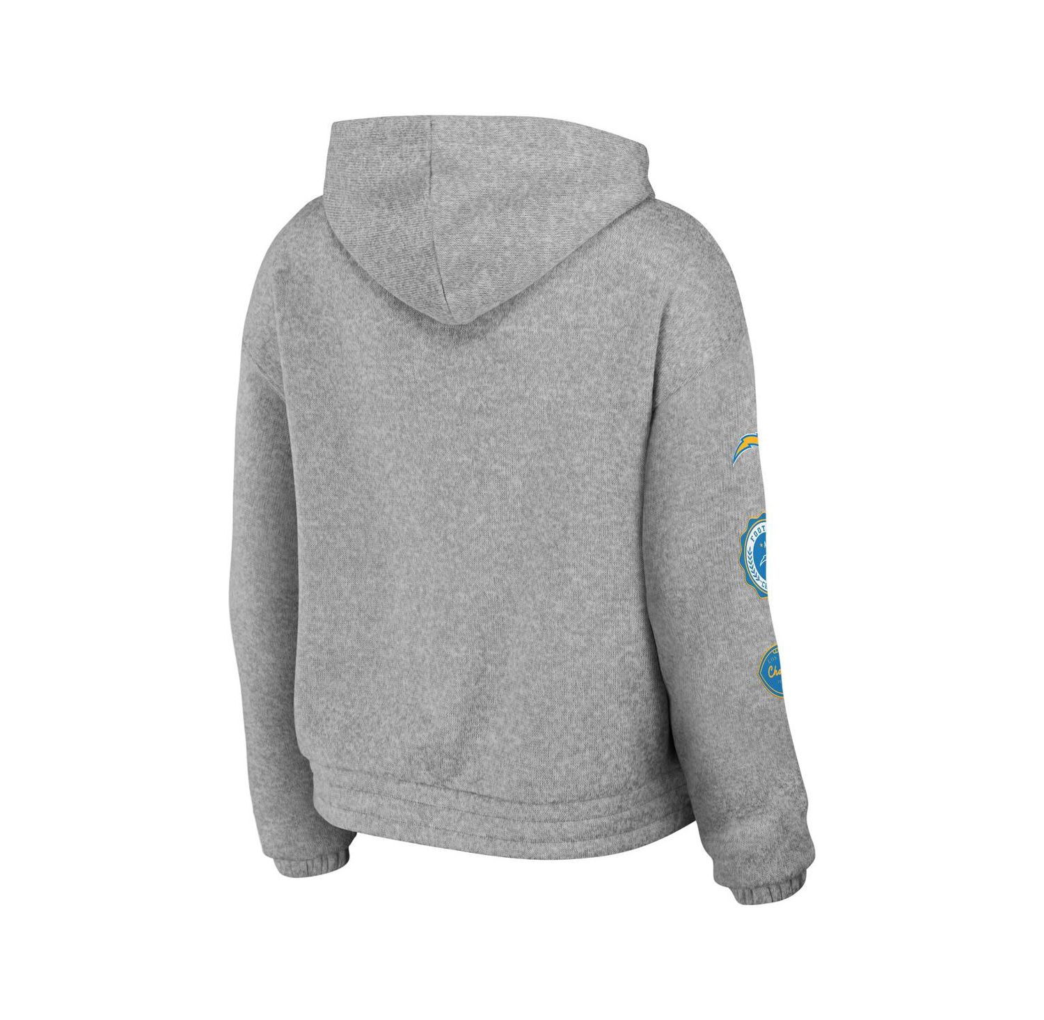 Women's Heather Gray Los Angeles Chargers Full-Zip Hoodie