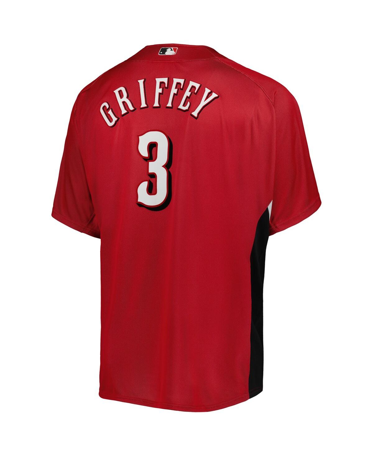 Men's Mitchell & Ness Ken Griffey Jr.Cincinnati Reds Cooperstown Collection Mesh Batting Practice Button-Up Jersey - Red