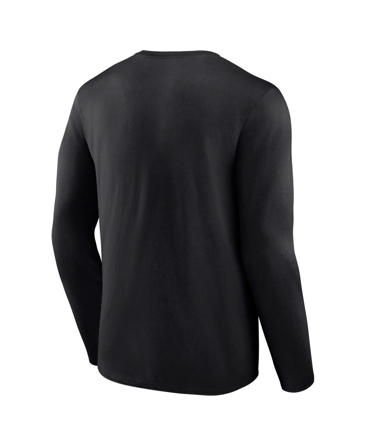 Fanatics Men's  Black Carolina Panthers Big And Tall Wordmark Go The Distance Long Sleeve T-shirt In Black