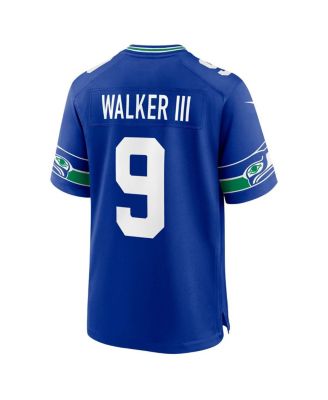 Men's Kenneth Walker III Royal Seattle Seahawks Throwback Player Game Jersey