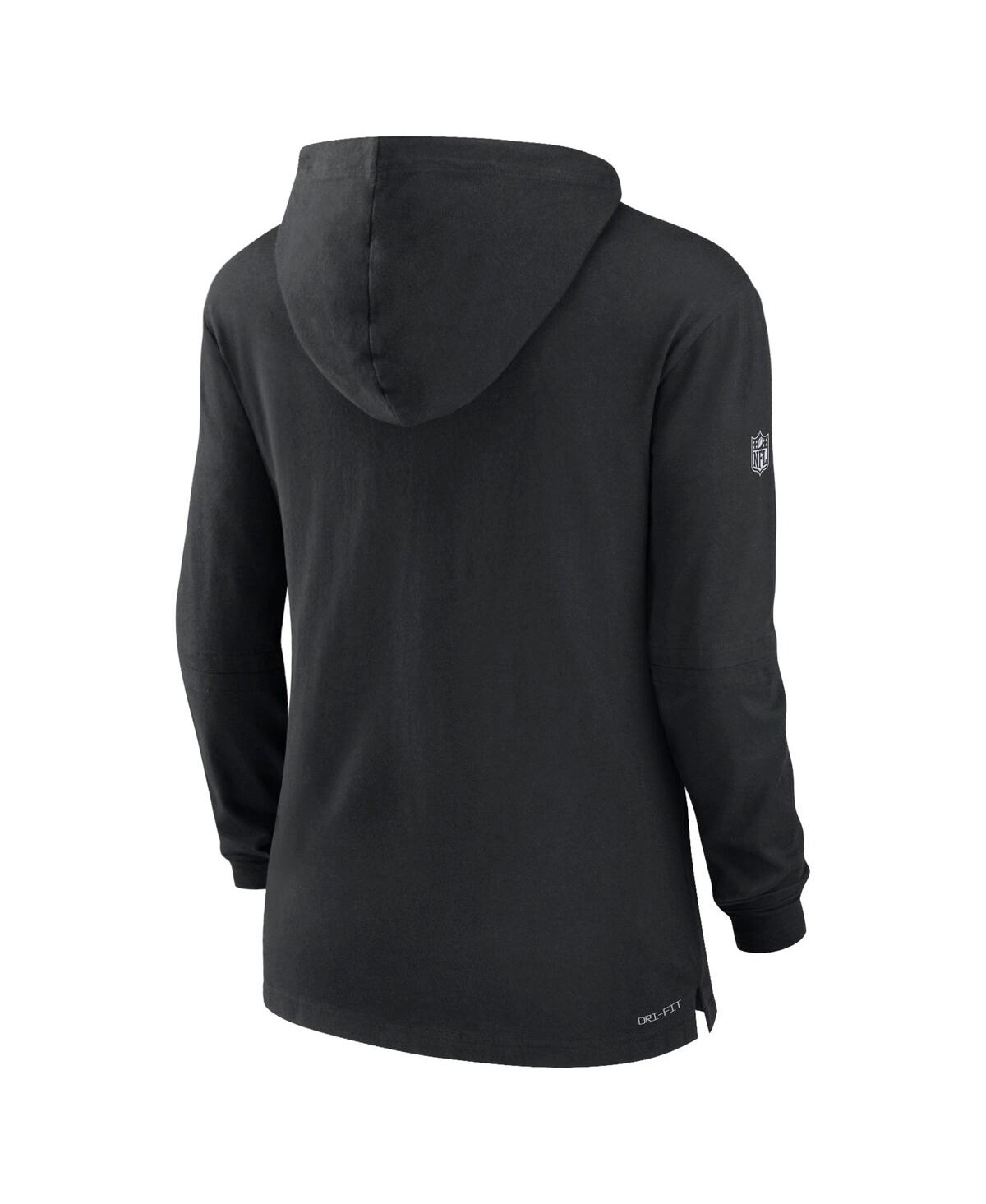Shop Nike Women's  Black Philadelphia Eagles Sideline Performance Long Sleeve Hoodie T-shirt