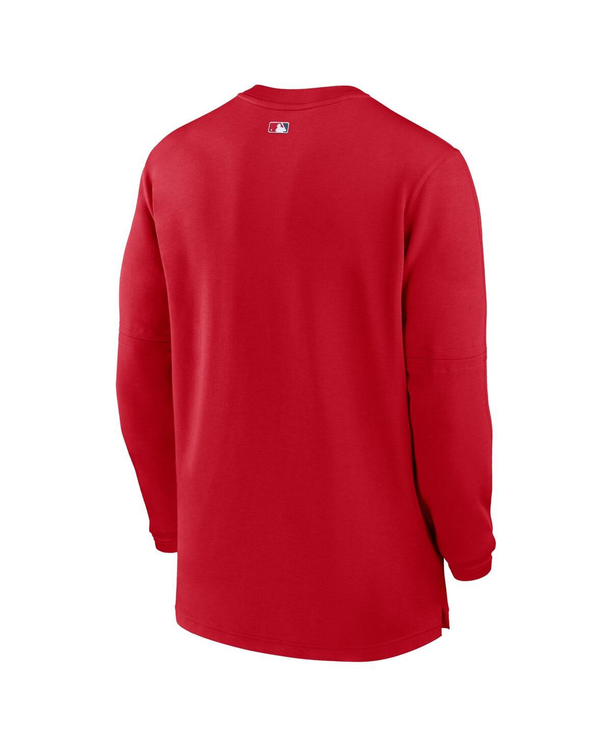 Shop Nike Men's  Red Los Angeles Angels Authentic Collection Game Time Performance Quarter-zip Top