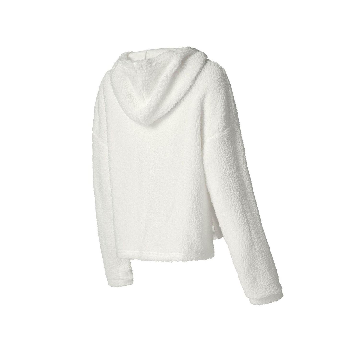 Women's White New Orleans Saints Fluffy Pullover Sweatshirt and Shorts Sleep Set