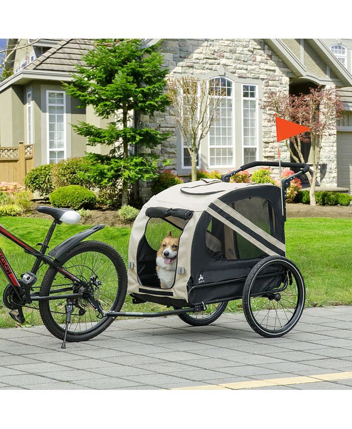 Aosom 2In1 Dog Bike Trailer Pet Stroller with Universal Wheel