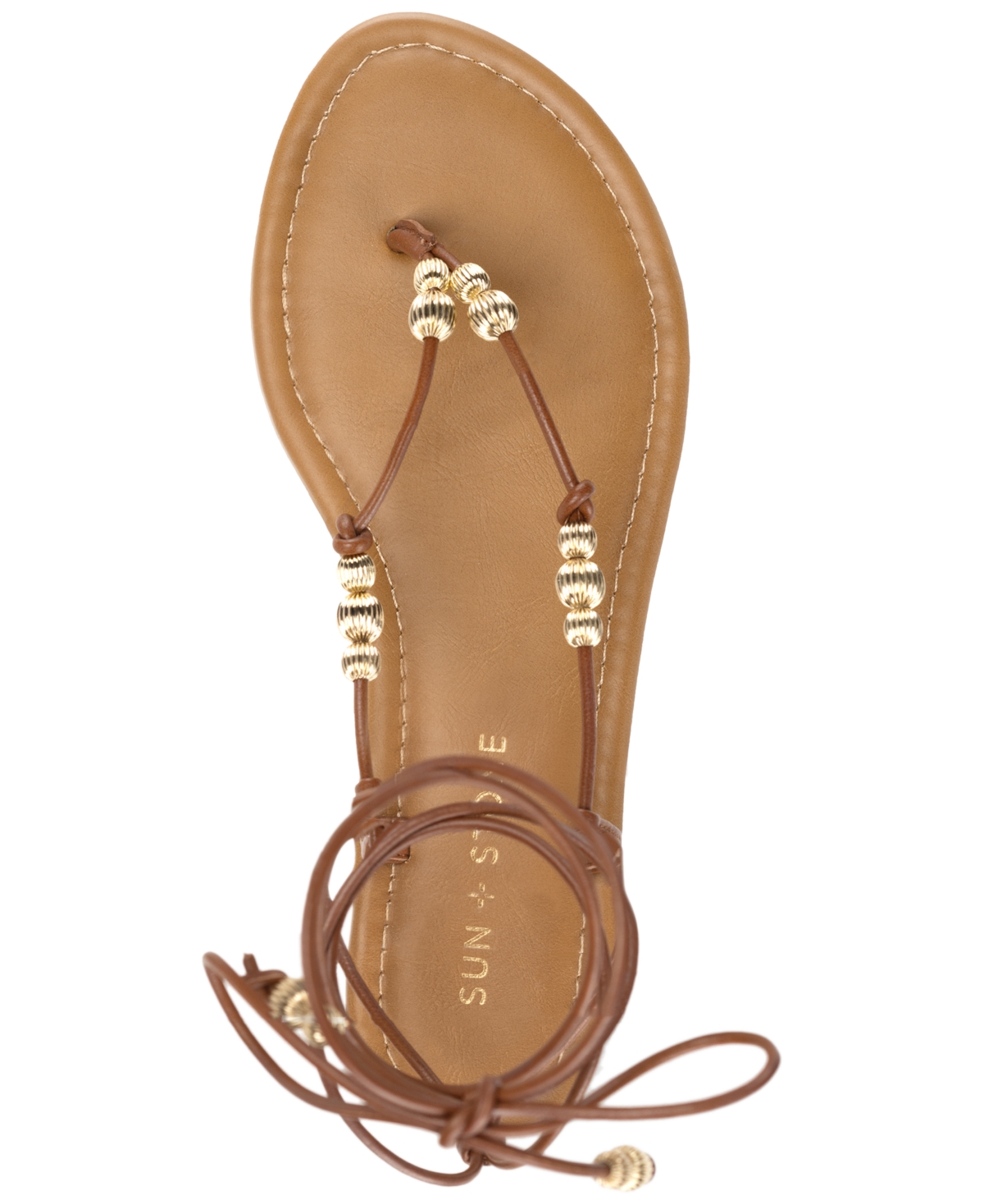 Shop Sun + Stone Women's Ramseyy Lace-up Sandals, Created For Macy's In Cognac