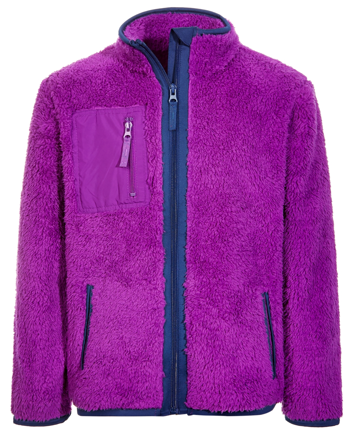 Id Ideology Big Girls Solid Faux-Sherpa Zip Jacket, Created for Macy's
