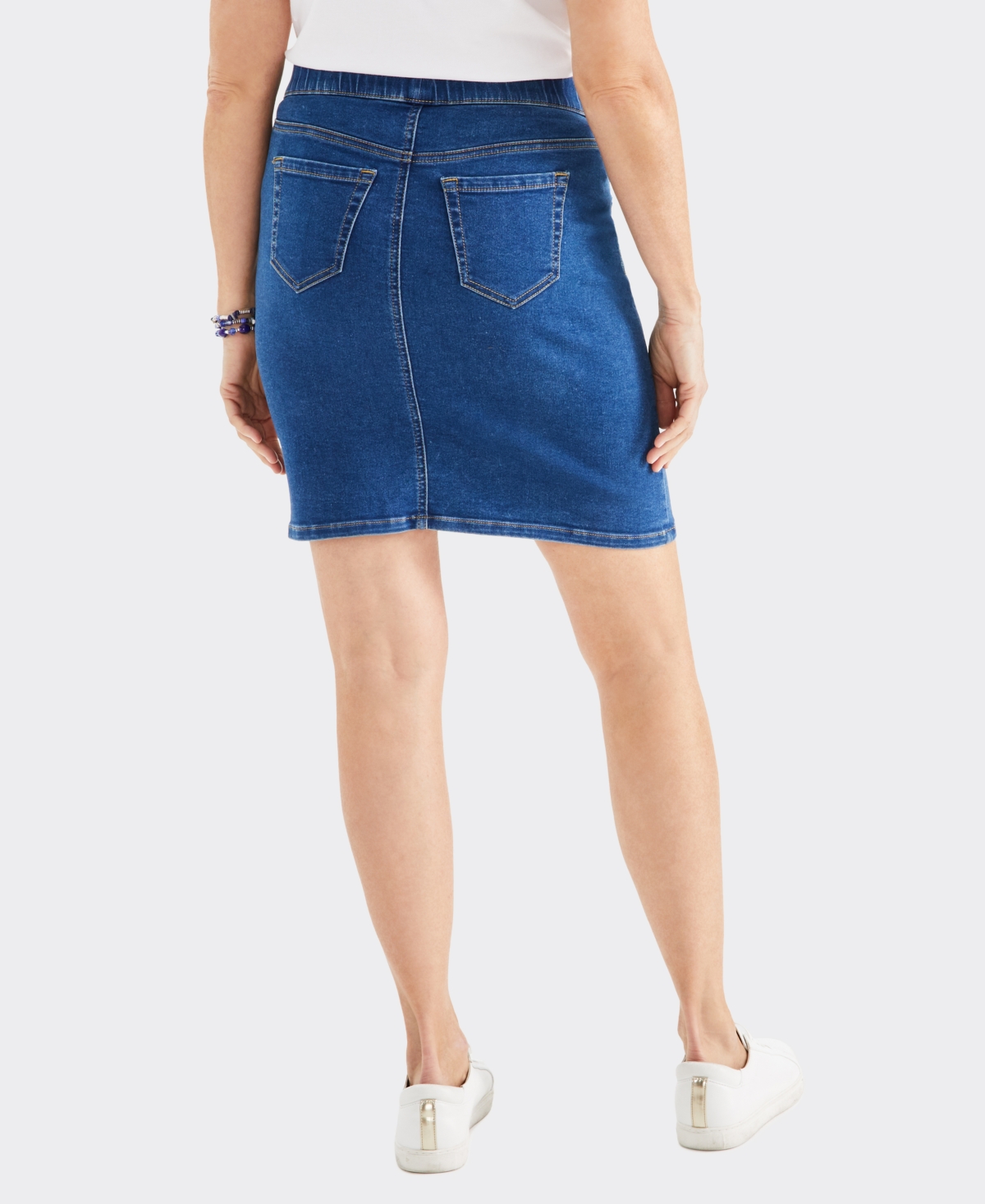 Style & Co Women's Denim Stretch Pull-On Skirt, Created for Macy's