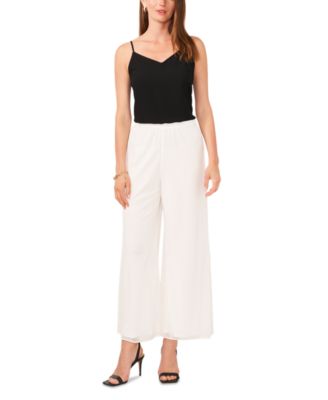 msk mesh wide-leg dress pants MSK Petite Mesh Wide-Leg Pants