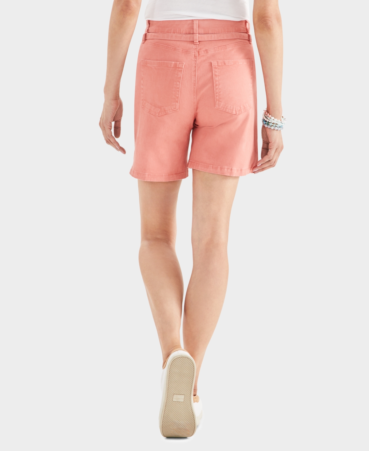 Style & Co Women's High-Rise Belted Cuffed Denim Shorts, Created for Macy's
