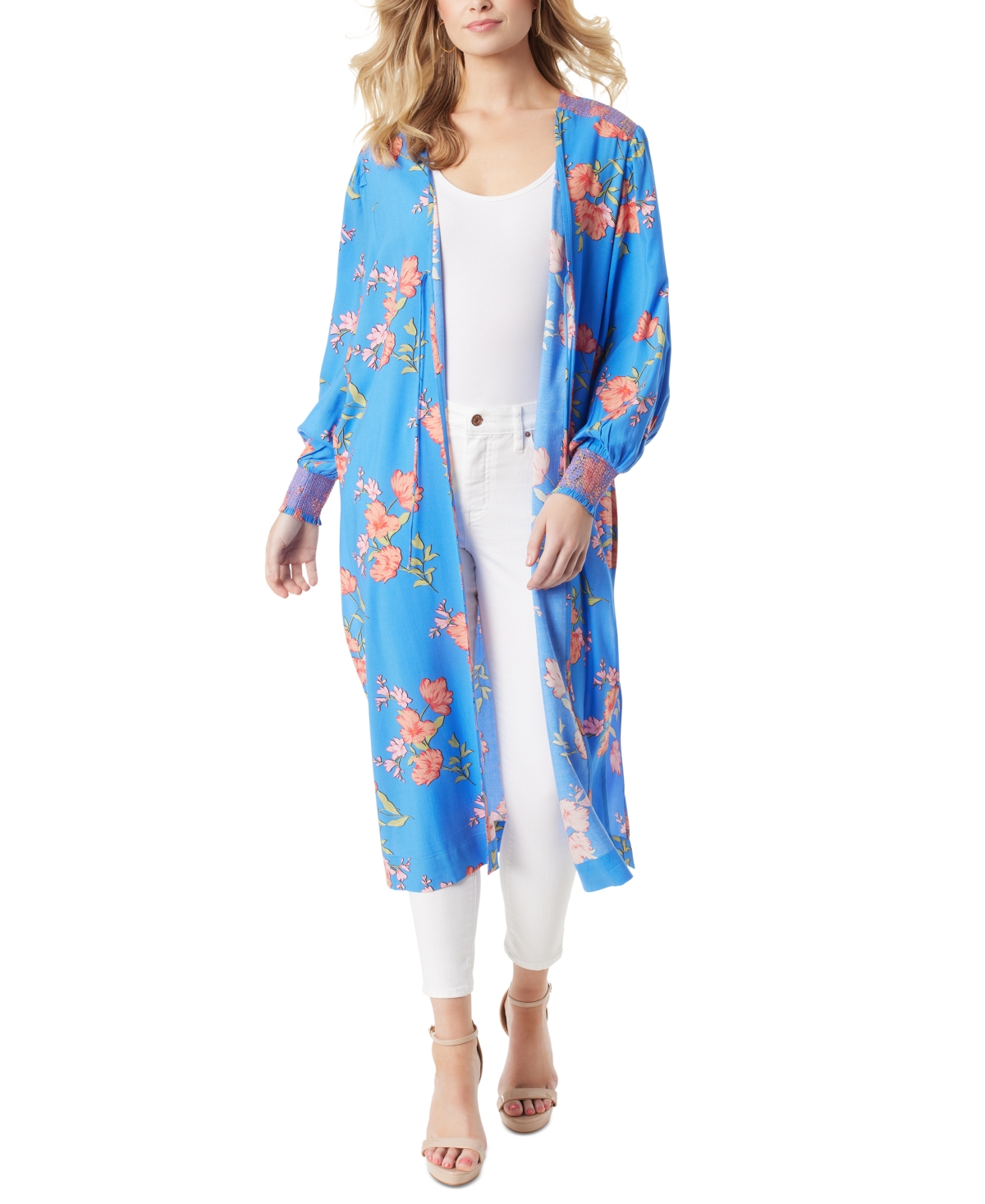Shop Jessica Simpson Women's Amalia Bishop-sleeve Kimono In Happy Floret