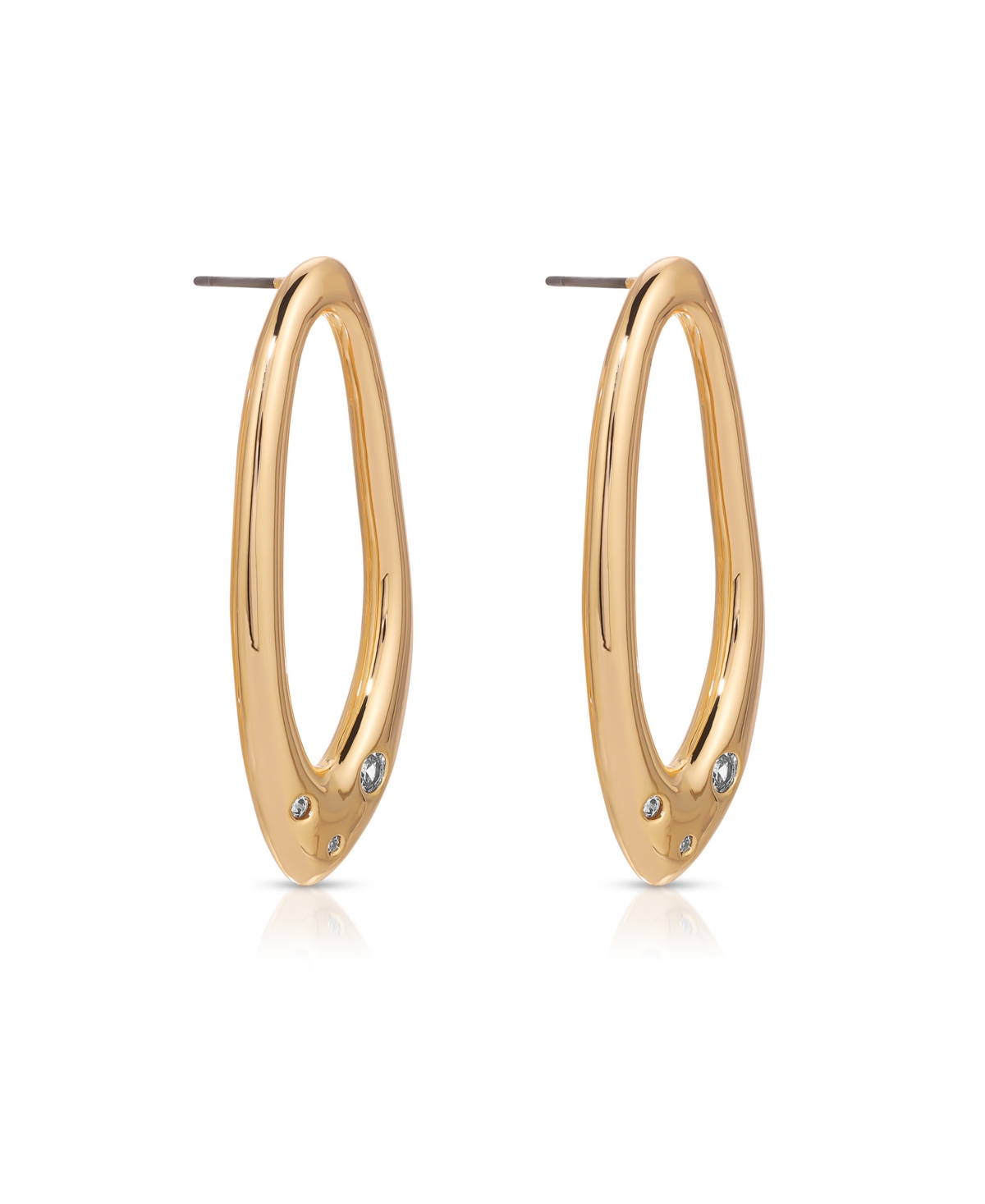 Shop Ettika Molten 18k Gold Plated Crystal Dotted Oval Earrings