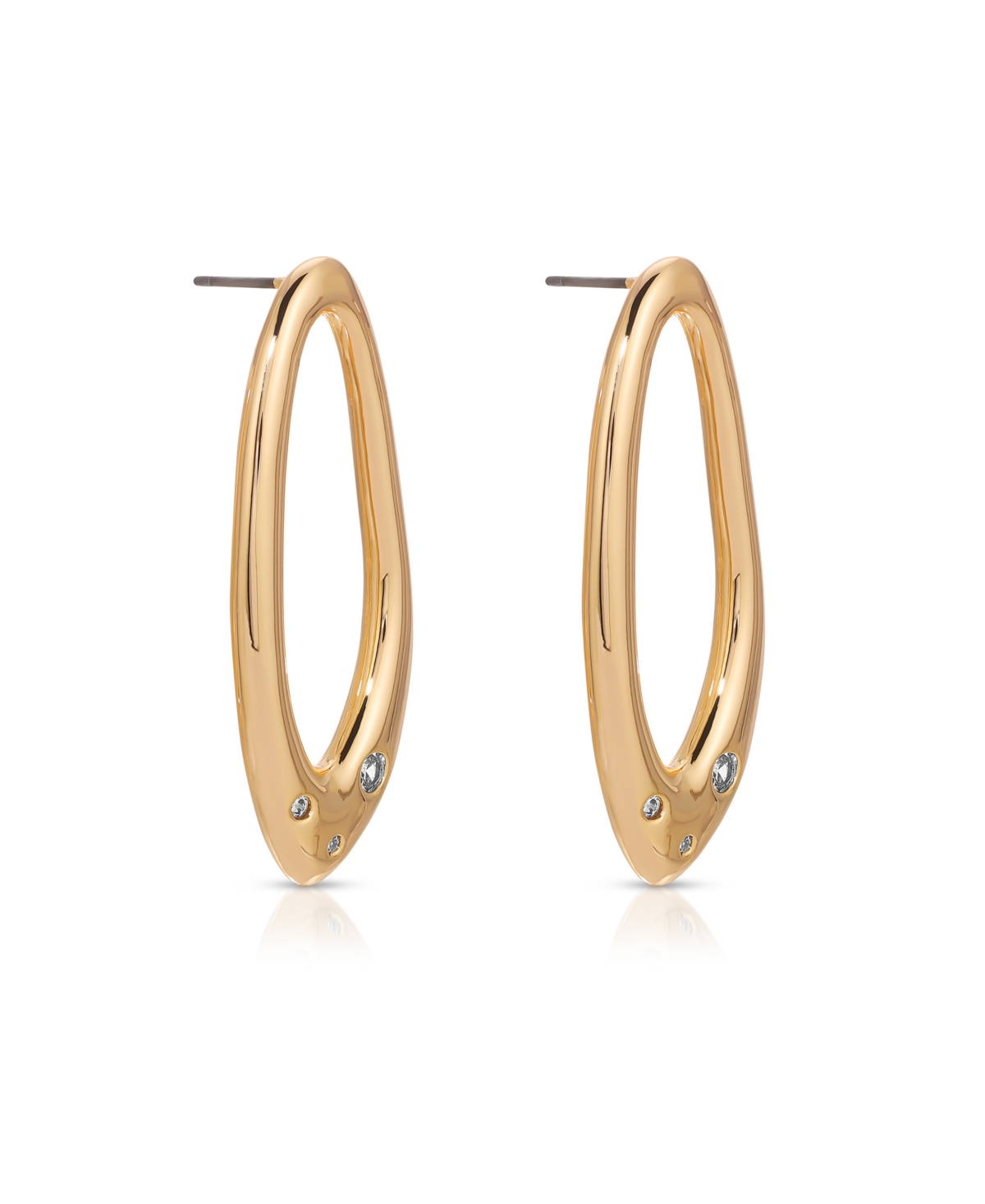 Ettika Molten 18k Gold Plated Crystal Dotted Oval Earrings In Gold