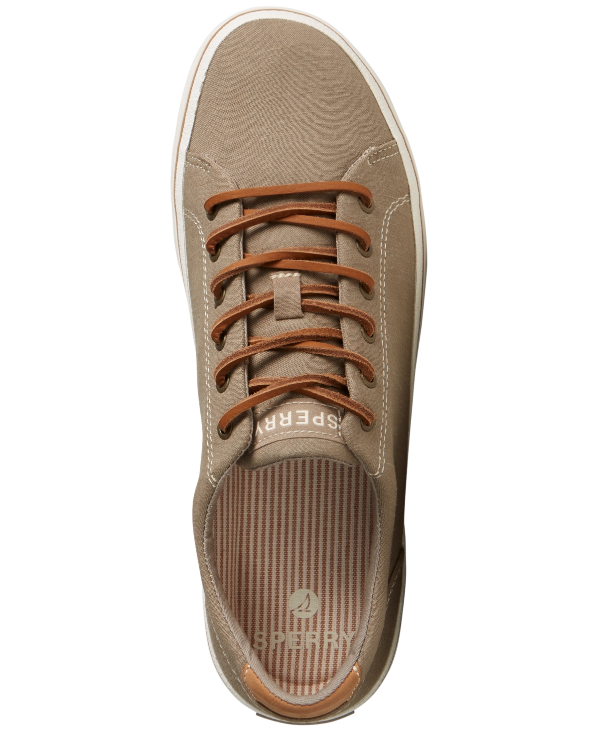Shop Sperry Men's Striper Ii Cvo Preppy Lace-up Sneakers In Taupe