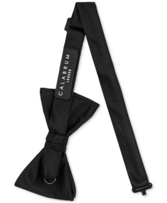 Men's Solid Black Pre-Tied Bow Tie