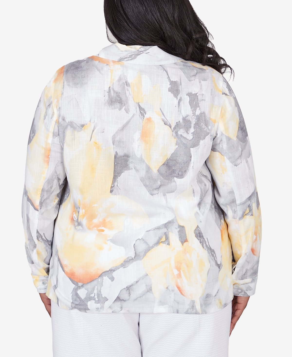 Alfred Dunner Plus Size Charleston Abstract Watercolor Jacket