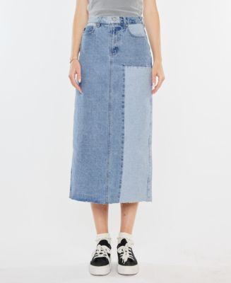 【BAON】Kenco Stitch Pintuck Denim Midi Skirt SKA6966V-Denim-April-Cornell-