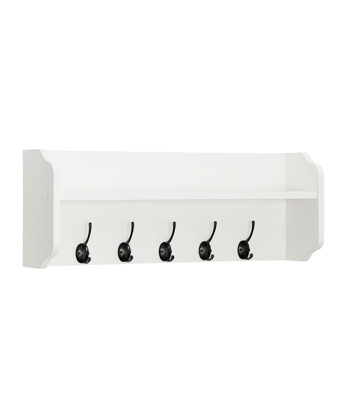 Shop Danya B Entryway Floating Utility Wall Shelf With Hooks, Wall Mounted In White