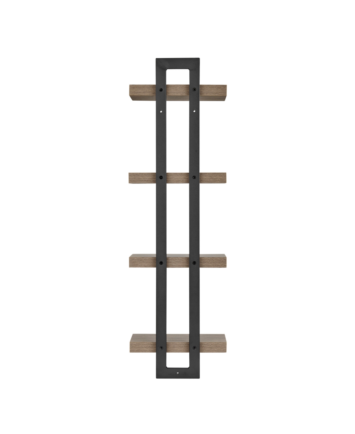 Shop Danya B 4-tier Ladder Bracket Floating Wall Shelves, Black Metal Finish In Walnut