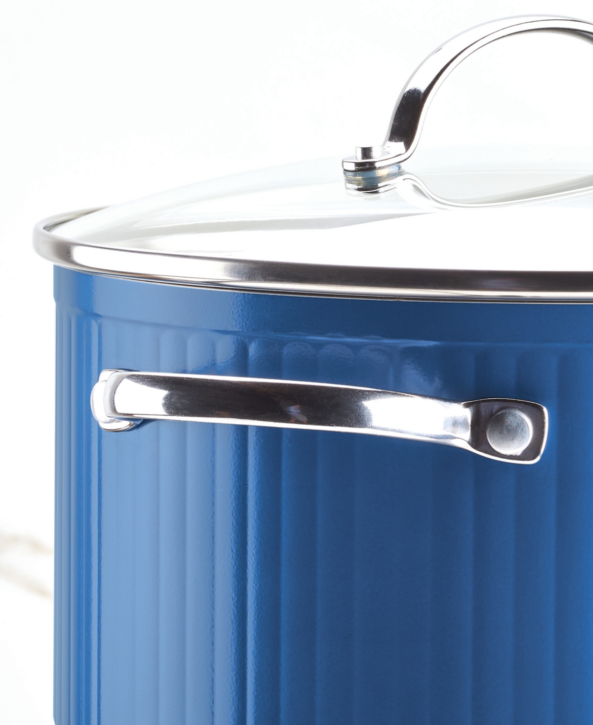Farberware Style Aluminum 6 Quart Nonstick Stock Pot With Lid In Blue