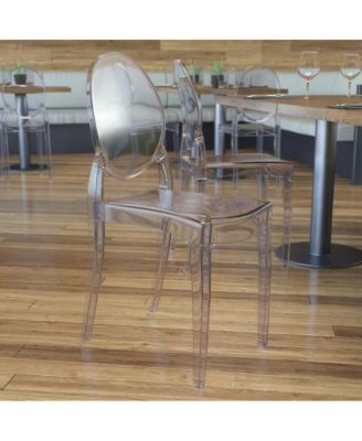 Multifunctional Polycarbonate Resin Stacking Accent Chair With Extra Wide Seat, Set of 4