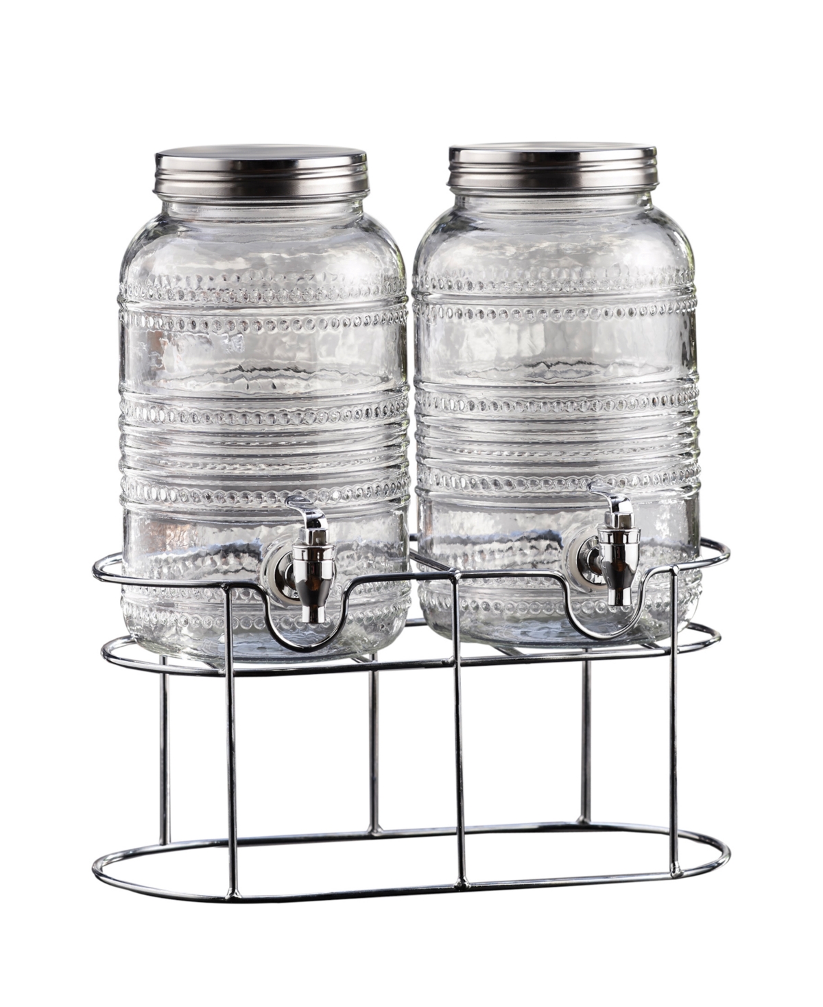 Style Setter Liam Double Beaded Dispensers With Stand In Clear