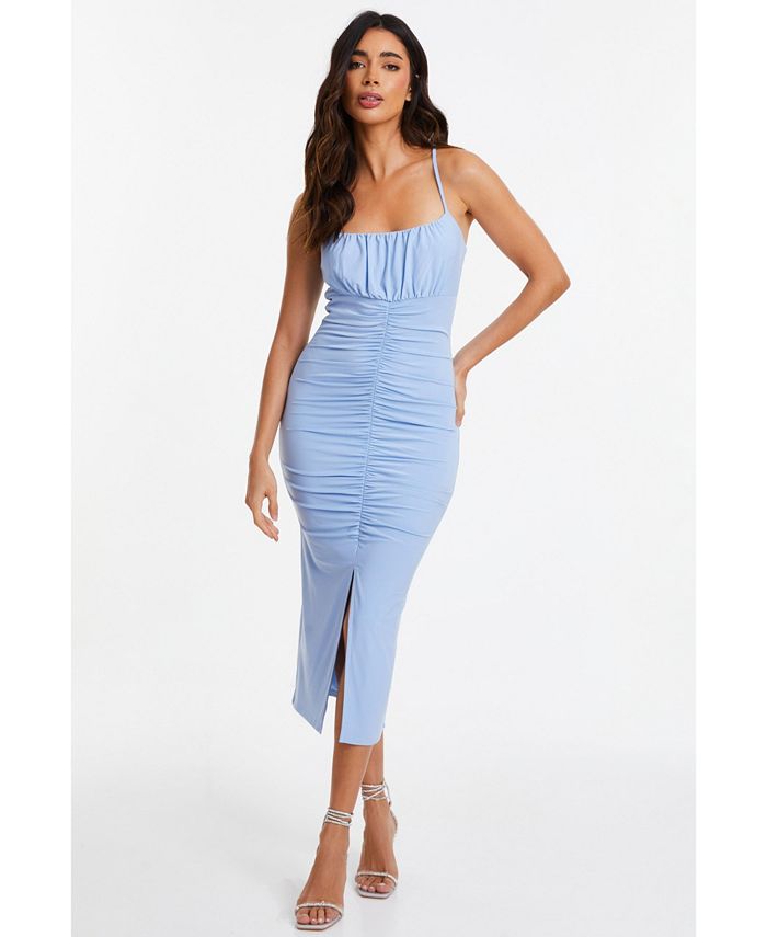 QUIZ Women's Strappy Ruched Midi Dress Macy's